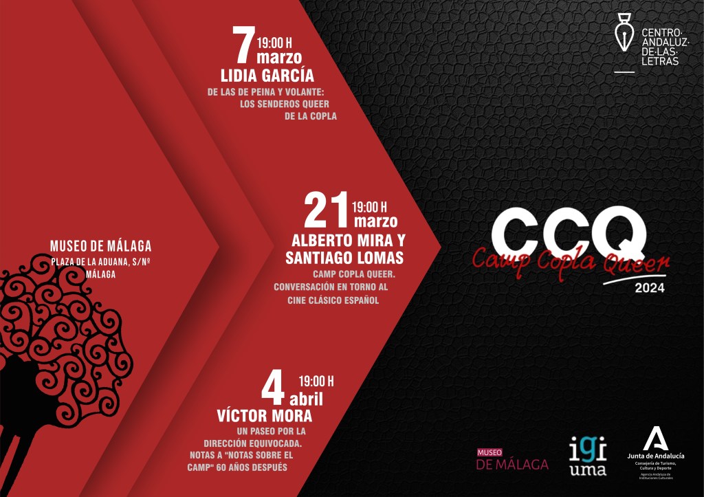 Ciclo de conferencias – Camp Copla Queer 2024 – 7 marzo, 21 marzo, 4&nbsp;abril